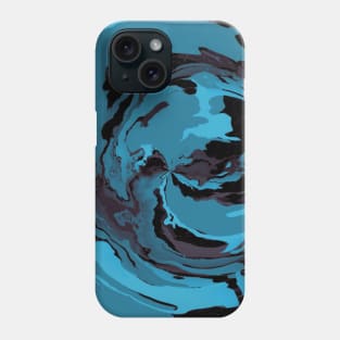 Teal Watercolor Wave Design Abstract Phone Case