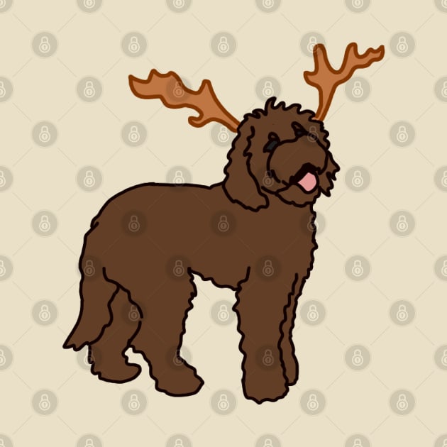 Labradoodle Reindeer by Art by Lex