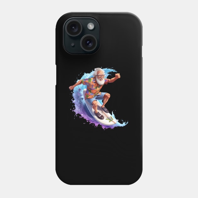 ny Grandpa Surfing 2 Phone Case by klei-nhanss