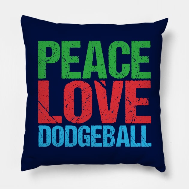 Peace Love Dodgeball Pillow by epiclovedesigns