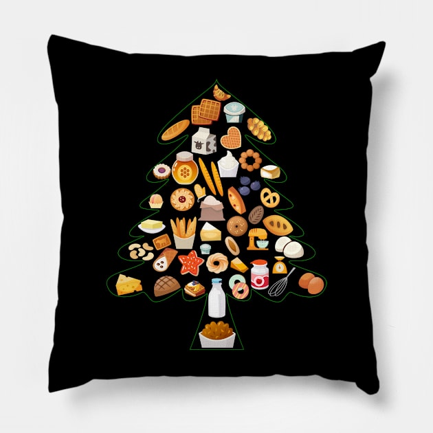 Baking Bread Wafffle Pastry Chef Milk Cheese Carb Donut Fruit Present Pillow by familycuteycom