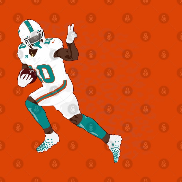 Tyreek Hill CHEETAH "Fins Up Peace Out" Miami Dolphins by RipleyArtShop