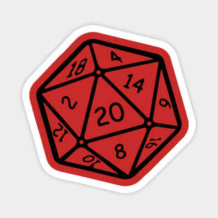 20 sided dice - line art Magnet