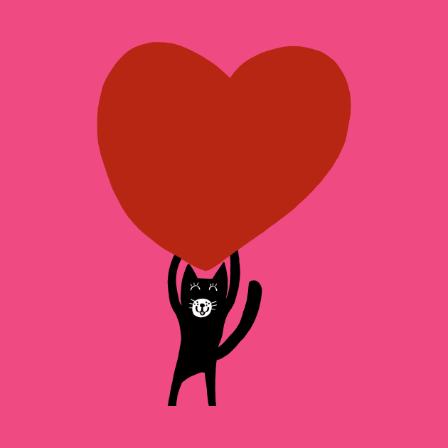 Valentine cat by Suzy Shackleton felt artist & illustrator