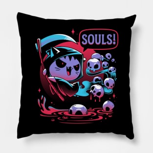 Paws Of Death - Evil Cat Reaper Pillow