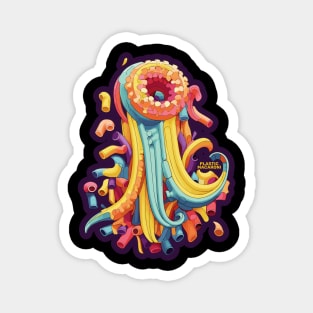 Plastic Macaroni Boho Trippy Hippy Donut Noodle Magnet