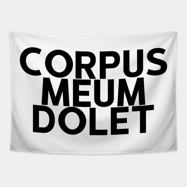 Corpus Meum Dolet: I Ache All Over (Latin Phrase) Tapestry by StillInBeta