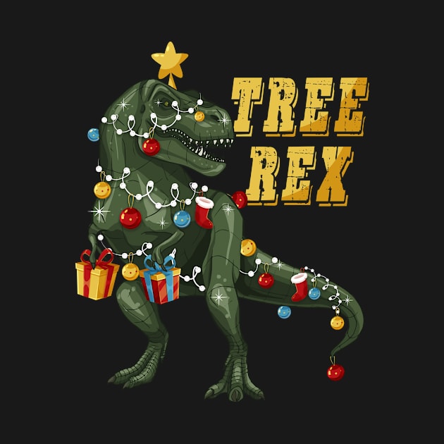 Dinosaur Tree Rex Pajamas Christmas Gift for Boys by PaulAksenov