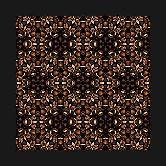 Brown Roasted Coffee Beans Pattern 3 by BubbleMench