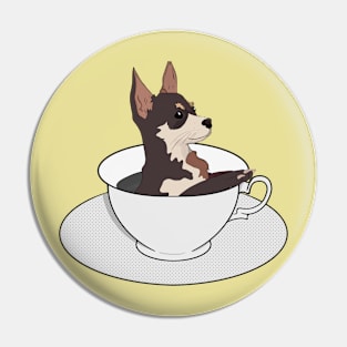 Funny Chihuahua Puppy A Cup of Chi Pin