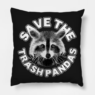 Save the Trash Pandas Raccoon Animal T-shirt Pillow