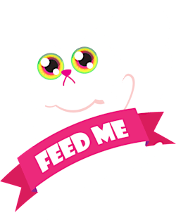 Feed Me White Fluffy Cat Magnet