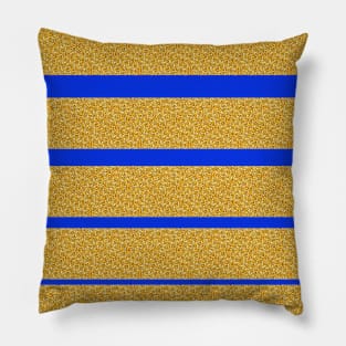 Gold Foil Stripes on Blue Pillow