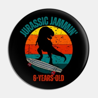 Jurassic Jammin' 6-Years-Old Boys Birthday Party Dinosaur Theme Pin