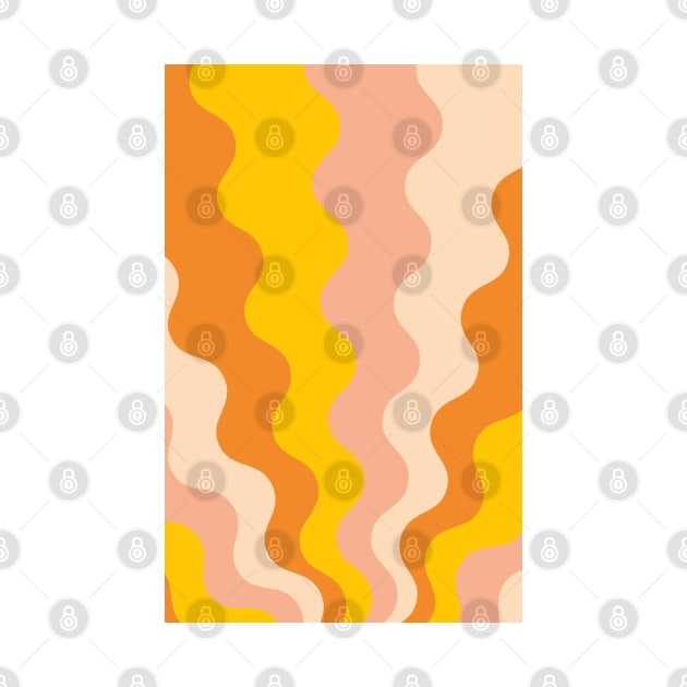 Retro groovy lines Seamless Pattern Yellow, Orange and Pink by tramasdesign