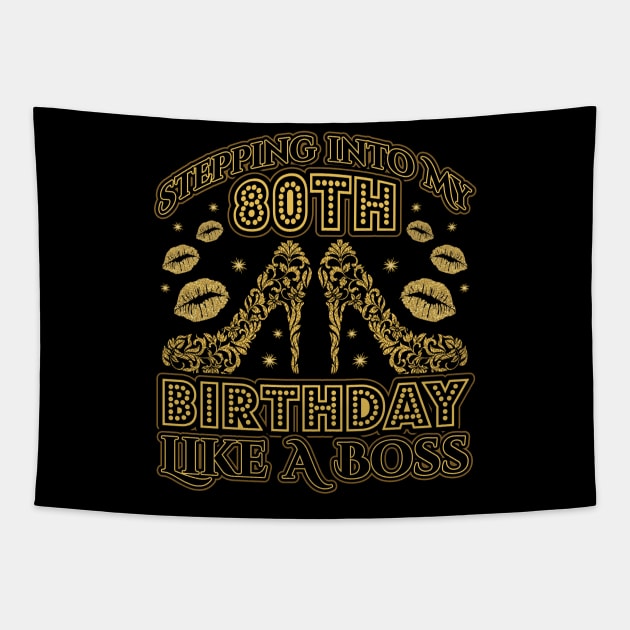 Stepping into my 80th Birthday Boss Tapestry by aneisha