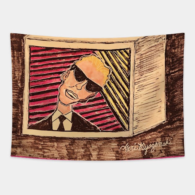 Max Headroom Tapestry by TheArtQueenOfMichigan 