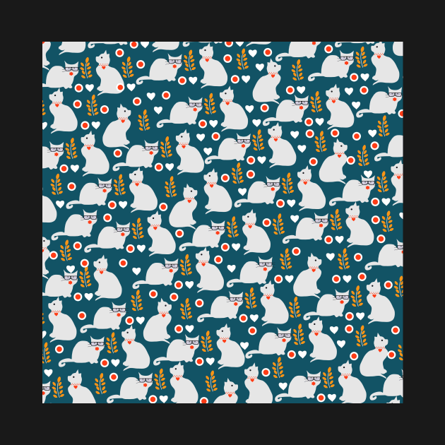 Romantic cat pattern by cocodes