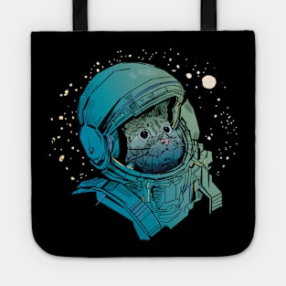 Cute Floating Cat in Space - Funny Space Cat Graphic Tote