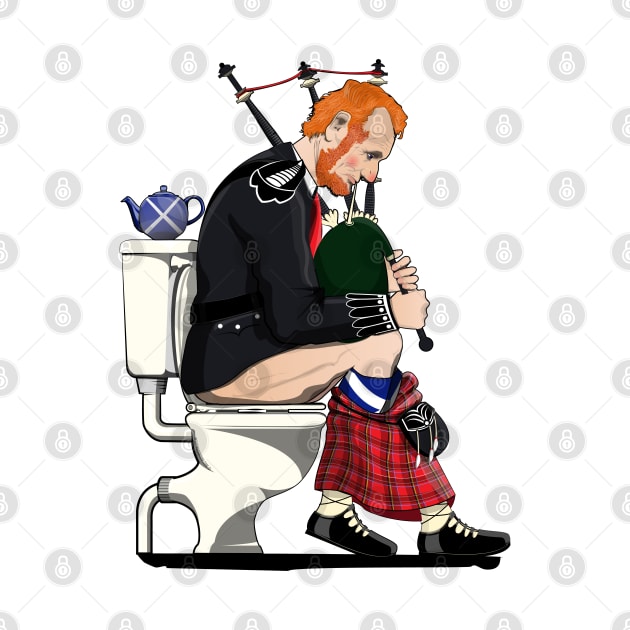 Scottish bagpipe player on the Toilet by InTheWashroom