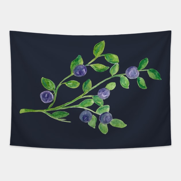 Blueberries - delicious harbinger of late summer Tapestry by Elena Ehrenberg