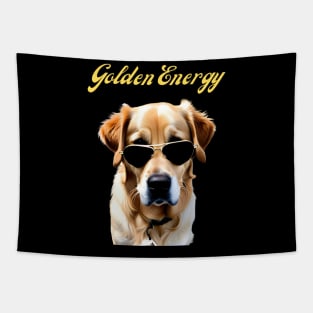 Funny Golden Retriever in Sunglasses Tapestry