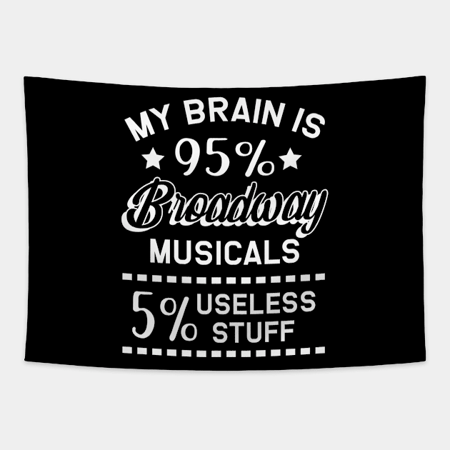 My brain is 95 % broadway Tapestry by TheBestHumorApparel