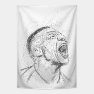 Scribble abstract Mbappe Tapestry