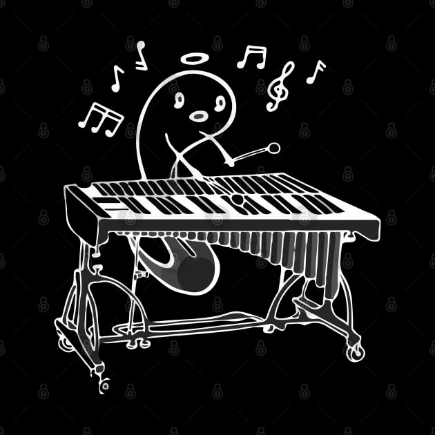 Angelic Tadpole Playing Vibraphone In Love with Music (Vibraphonist Melody) Mallet Percussion Instrument by Mochabonk