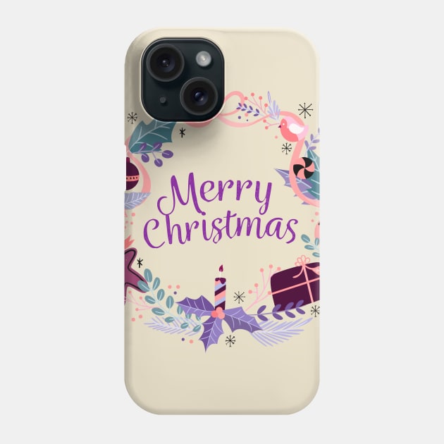 Pretty Christmas Wreath Phone Case by AlondraHanley