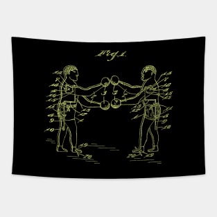 Boxing Game Patent Illustration Tapestry