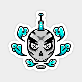 Death Skull Blue Smoke Magnet