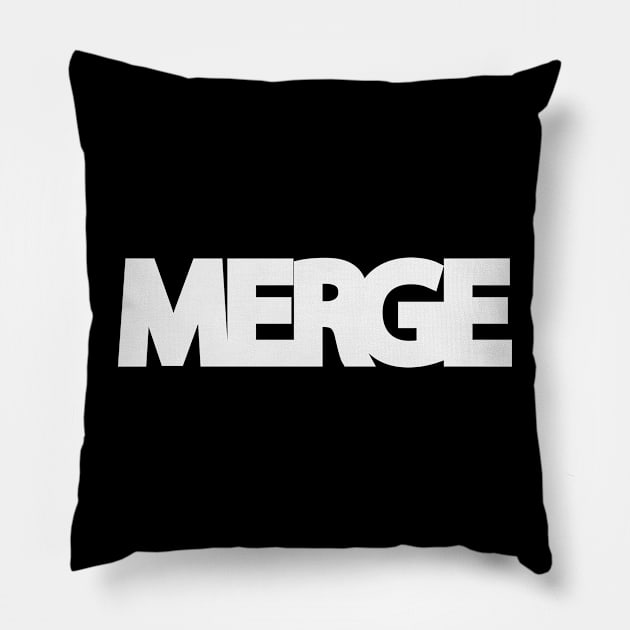 Merge creative typography design Pillow by Geometric Designs