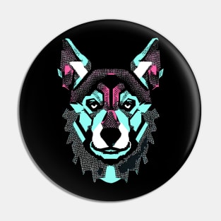 Dog ' Retro Style Geometric Pin