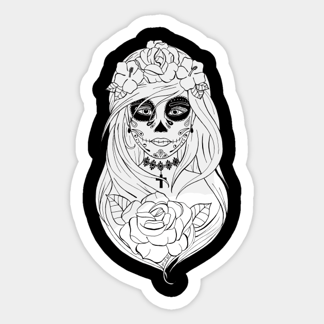 Art et Be - Santa Muerte - Santa Is Coming - Sticker | TeePublic