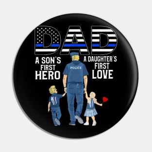 Proud Police Dad Police Officer Dad Cop Dad Fathers Day Pin