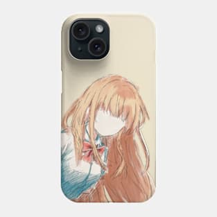 MAHIRU SHIINA WATERCOLOR ART ANIME PEEKER PORTRAIT FROM THE ANGEL NEXT DOOR SPOILS ME ROTTEN OR OTONARI NO TENSHI-SAMA NI ITSUNOMANIKA DAME NINGEN NI SARETEITA KEN Phone Case