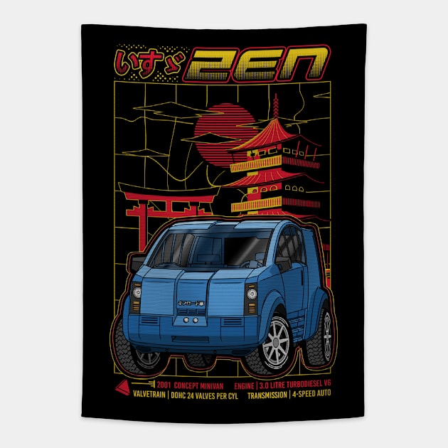 Nippon Minivan Tapestry by Guyvit