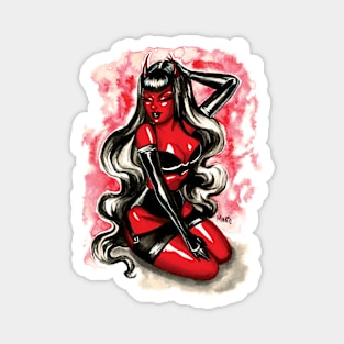 Red Devil Watercolor Magnet