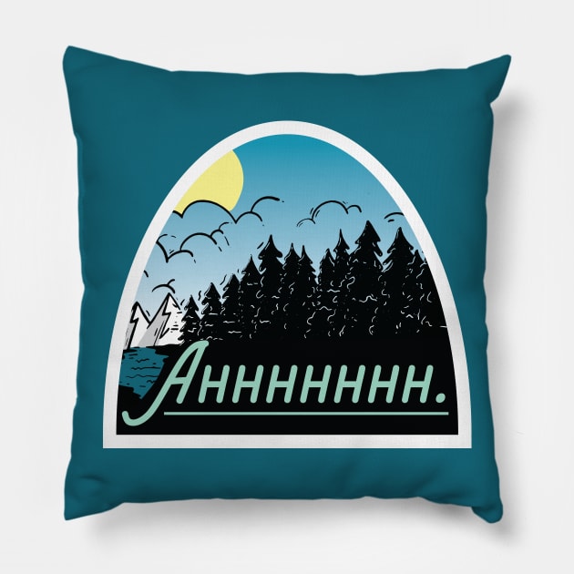 Ahhhhhhhhhhhh. Mountain Lake Relaxation Pillow by sentinelsupplyco