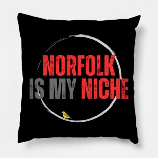 Norfolk is my Niche red and silver Pillow