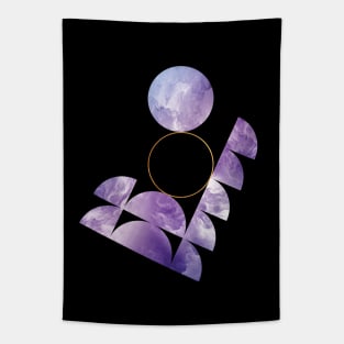 Purple Moon Space 70s Retro Abstract Tapestry