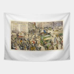 Christmas Shoppers By William James Glackens Digitally Enhanced Tapestry