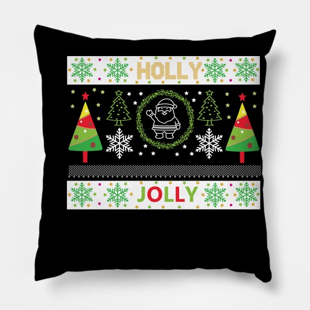 holly jolly Pillow by MZeeDesigns