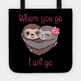 Sloth lover heart and hug Tote