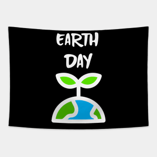 EARTH Day Celebration Save Our Planet White Tapestry