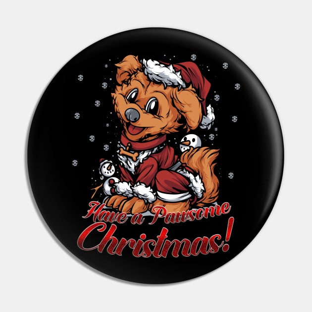 Christmas Dog Santa Suit Pawsome Christmas Pin by GeekyFairy