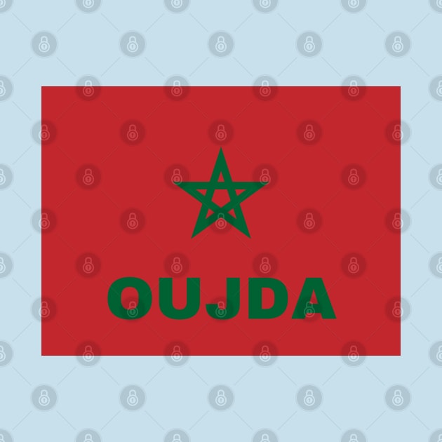 Oujda City in Moroccan Flag by aybe7elf