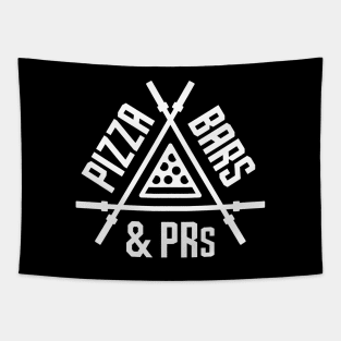 Pizza, Bars and PRs Fitness Triangle Tapestry