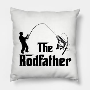 The Rodfather Funny Fishing Gift for Fisherman Pillow